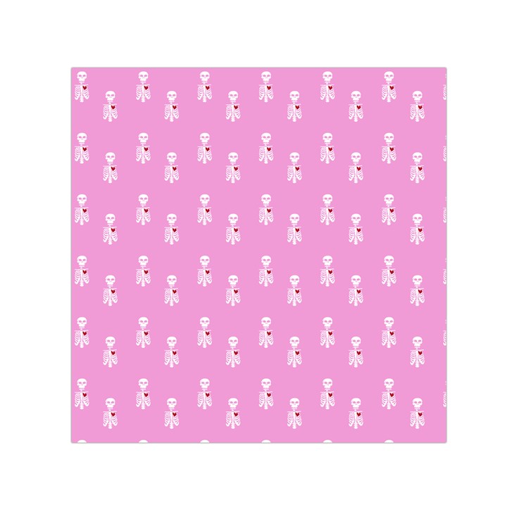 Skeleton Pink Small Satin Scarf (Square)