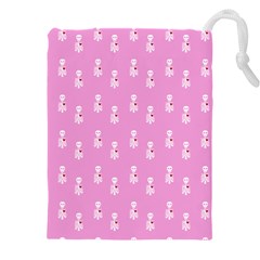 Skeleton Pink Drawstring Pouch (4xl) by snowwhitegirl