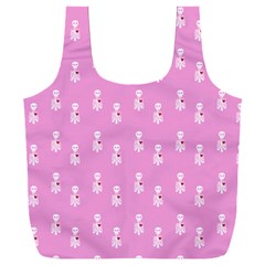 Skeleton Pink Full Print Recycle Bag (xxl)