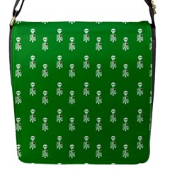 Skeleton Green Background Flap Closure Messenger Bag (s) by snowwhitegirl