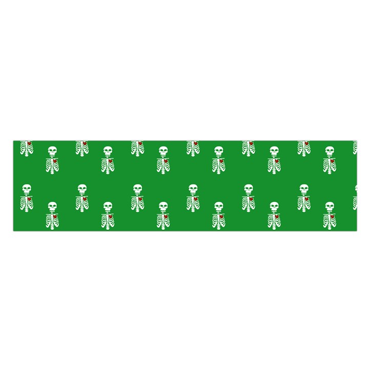 Skeleton Green Background Satin Scarf (Oblong)