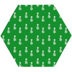 Skeleton Green Background Wooden Puzzle Hexagon