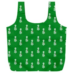 Skeleton Green Background Full Print Recycle Bag (xxxl)