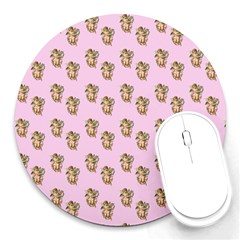 Angel Cherub Pink Round Mousepads by snowwhitegirl