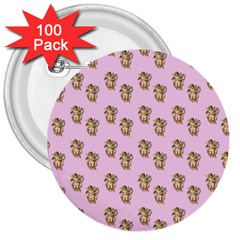 Angel Cherub Pink 3  Buttons (100 Pack)  by snowwhitegirl