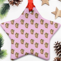 Angel Cherub Pink Star Ornament (two Sides) by snowwhitegirl