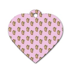 Angel Cherub Pink Dog Tag Heart (two Sides) by snowwhitegirl