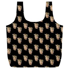 Angel Cherub Black Full Print Recycle Bag (xxl) by snowwhitegirl