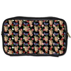 Angel Cherub Butterflies Black Toiletries Bag (one Side) by snowwhitegirl