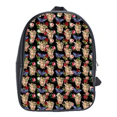 Angel Cherub Butterflies Black School Bag (xl) by snowwhitegirl