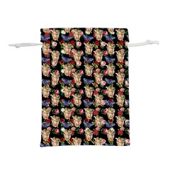 Angel Cherub Butterflies Black Lightweight Drawstring Pouch (s) by snowwhitegirl