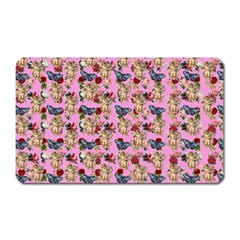 Angel Cherub Butterflies Pink Magnet (rectangular) by snowwhitegirl