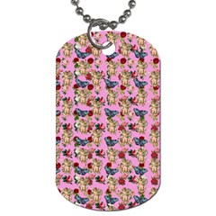 Angel Cherub Butterflies Pink Dog Tag (one Side) by snowwhitegirl