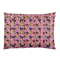 Angel Cherub Butterflies Pink Pillow Case by snowwhitegirl