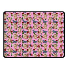 Angel Cherub Butterflies Pink Double Sided Fleece Blanket (small)  by snowwhitegirl