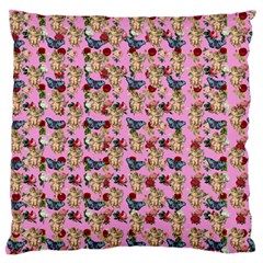 Angel Cherub Butterflies Pink Standard Flano Cushion Case (one Side) by snowwhitegirl