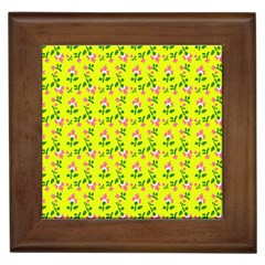 Carnation Pattern Yellow Framed Tile by snowwhitegirl