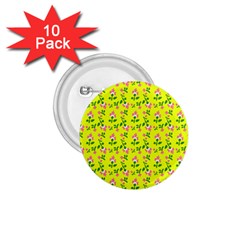 Carnation Pattern Yellow 1 75  Buttons (10 Pack) by snowwhitegirl