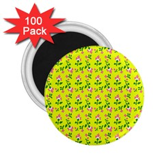 Carnation Pattern Yellow 2 25  Magnets (100 Pack)  by snowwhitegirl