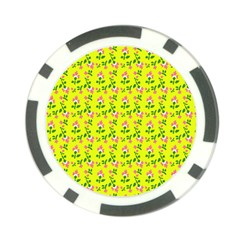 Carnation Pattern Yellow Poker Chip Card Guard (10 Pack) by snowwhitegirl