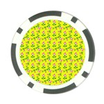 Carnation Pattern Yellow Poker Chip Card Guard (10 pack) Front