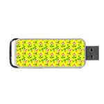 Carnation Pattern Yellow Portable USB Flash (One Side) Front