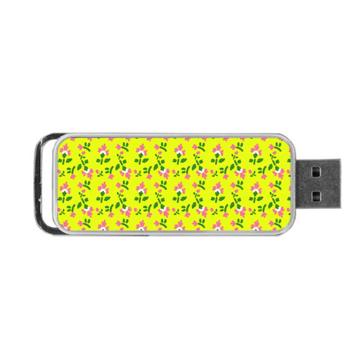 Carnation Pattern Yellow Portable USB Flash (One Side)