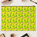 Carnation Pattern Yellow Cosmetic Bag (XXXL) Back