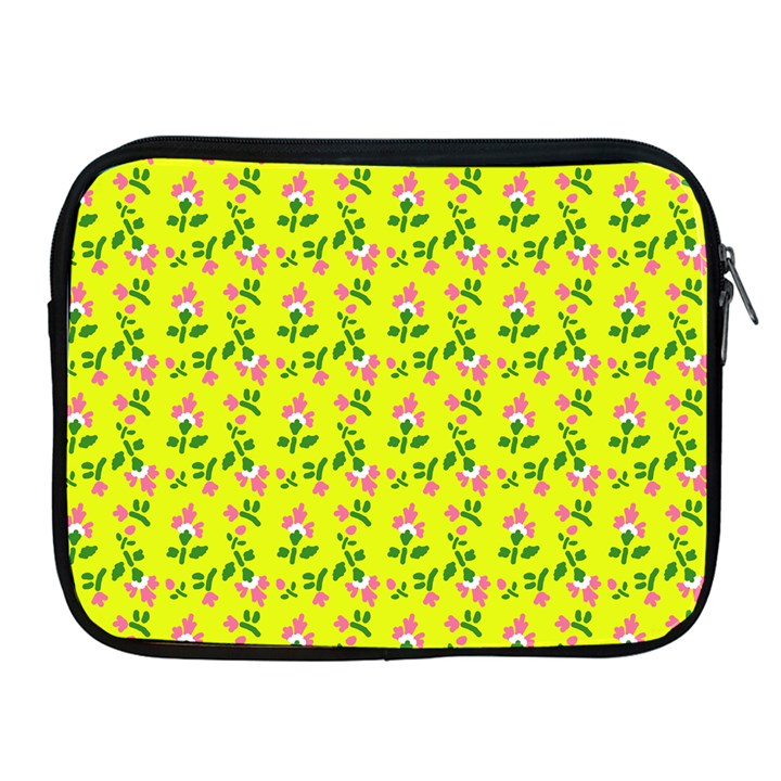 Carnation Pattern Yellow Apple iPad 2/3/4 Zipper Cases