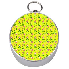 Carnation Pattern Yellow Silver Compasses by snowwhitegirl