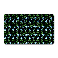 Carnation Pattern Black Magnet (rectangular) by snowwhitegirl