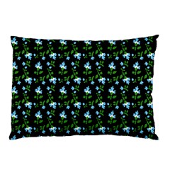 Carnation Pattern Black Pillow Case by snowwhitegirl