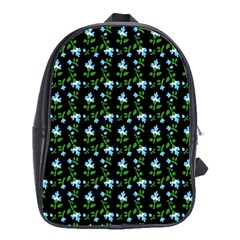 Carnation Pattern Black School Bag (large) by snowwhitegirl