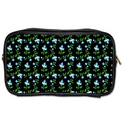 Carnation Pattern Black Toiletries Bag (two Sides) by snowwhitegirl