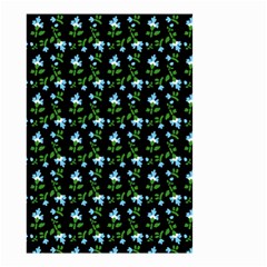 Carnation Pattern Black Small Garden Flag (two Sides) by snowwhitegirl