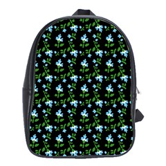 Carnation Pattern Black School Bag (xl) by snowwhitegirl