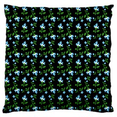 Carnation Pattern Black Large Flano Cushion Case (two Sides) by snowwhitegirl