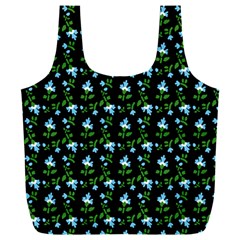 Carnation Pattern Black Full Print Recycle Bag (xxxl)