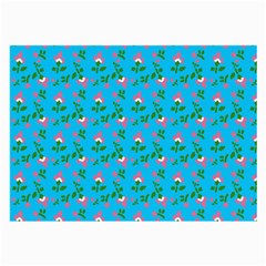 Carnation Pattern Blue Large Glasses Cloth by snowwhitegirl