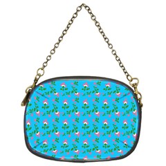 Carnation Pattern Blue Chain Purse (two Sides) by snowwhitegirl