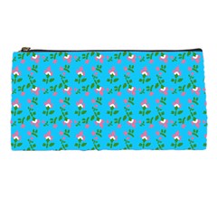 Carnation Pattern Blue Pencil Cases by snowwhitegirl