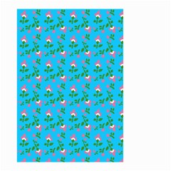 Carnation Pattern Blue Small Garden Flag (two Sides) by snowwhitegirl