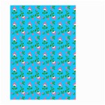 Carnation Pattern Blue Small Garden Flag (Two Sides) Front