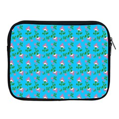 Carnation Pattern Blue Apple Ipad 2/3/4 Zipper Cases by snowwhitegirl