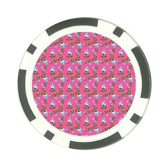 Carnation Pattern Pink Poker Chip Card Guard by snowwhitegirl