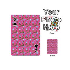 Carnation Pattern Pink Playing Cards 54 Designs (mini) by snowwhitegirl