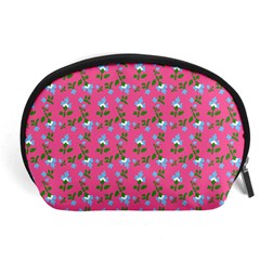 Carnation Pattern Pink Accessory Pouch (large) by snowwhitegirl