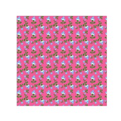 Carnation Pattern Pink Small Satin Scarf (square) by snowwhitegirl