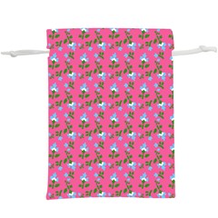 Carnation Pattern Pink  Lightweight Drawstring Pouch (xl)