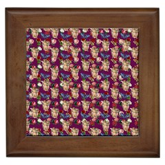 Angel Cherub Butterflies Magenta Framed Tile by snowwhitegirl